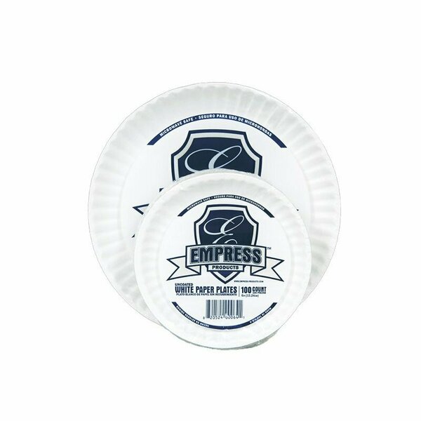 Empress Uncoated Paper Plate 9 in. White, 100PK E30300 00065